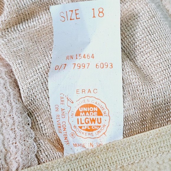 Vtg 1960-70s Striped Teenage Beachwear Corp One Piece Skirted Bathing Suit, 18 - Picture 8 of 9